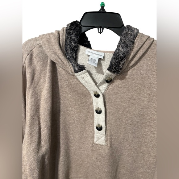 Soft Surroundings Cabin Cuddle Up Fur Trim Hoodie - Picture 3 of 4